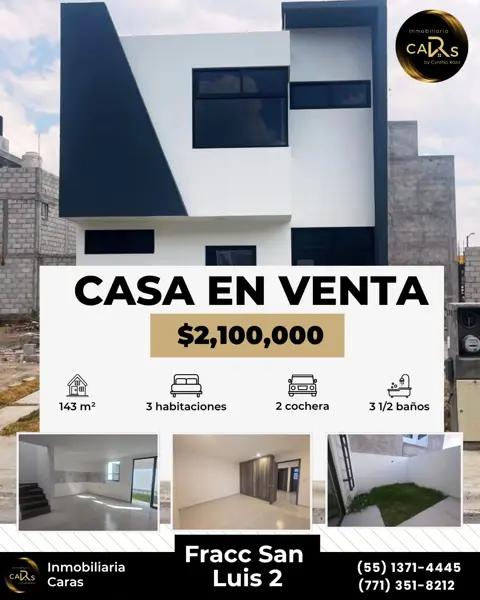 Preventa, Casa Fraccionamiento San Luis II, Pachuca de Soto Hidalgo