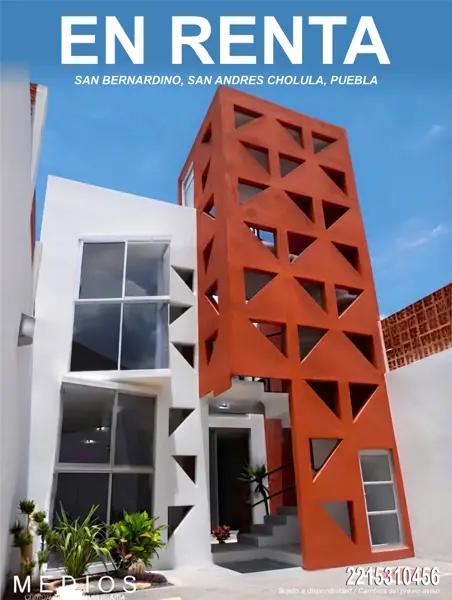 DEPTO EN RENTA A MINUTOS DE IBERO, UVM, ANGELOPOLIS Y MAS. SAN BERNARDINO, CHOLULA, PUEBLA