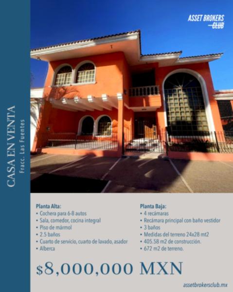 CASA EN VENTA FRACCIONAMIENTO LAS FUENTES