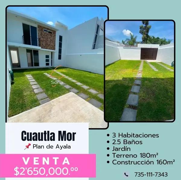 CASA EN VENTA EN PRIVADA

 COLONIA PLAN DE AYALA , Cuautla, Morelos

 $2,650,000 PESOS.