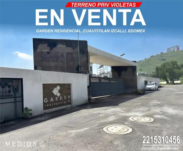 TERRENO DE 130 M2 EN GARDEL RESIDENCIAL, CUAUTITLAN IZCALLI, CERCA A PLAZA PERINORTE