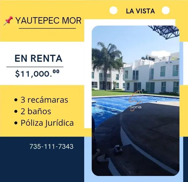 CASA  EN RENTA YAUTEPEC 

 AMUEBLADA