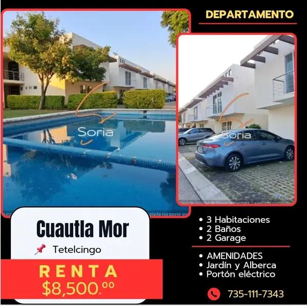 RENTO DEPARTAMENTO DE LUJO
CUAUTLA MORELOS