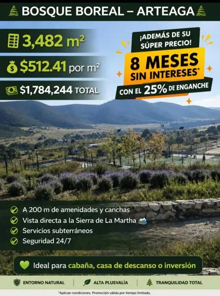 Terrenos Campestres Premium en Arteaga Coahuila | Precio Especial + Crédito a 8 Meses |Bosque Boreal Terrenos Campestres Premium en Arteaga Coahuila | Precio Especial + Crédito a 8 Meses |Bosque Boreal