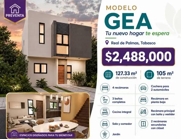 CASA EN VENTA MODELO GEA REAL DE PALMAS