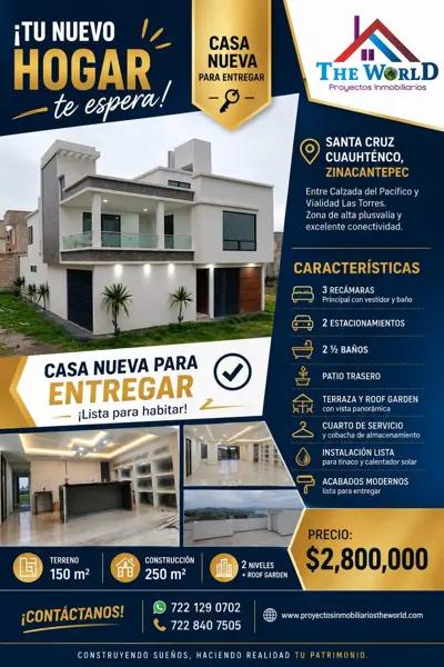 Casa nueva en santa cruz cuahutenco