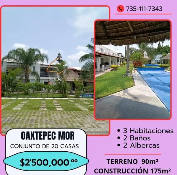 CASA EN OAXTEPEC A SOLO 3 MINUTOS DEL SIX FLAGS
