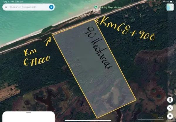 Terreno Habitacional de 90 Hectáreas en Sabancuy, Campeche, al Borde de la Carretera