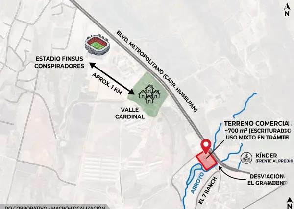 Terreno Comercial al lado de valle cardinal a 1 km de estadio Finsus Huimilpan,Qro.