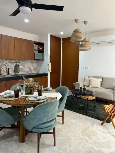 departamento en venta de 1 habitacion amueblado, temozon merida
