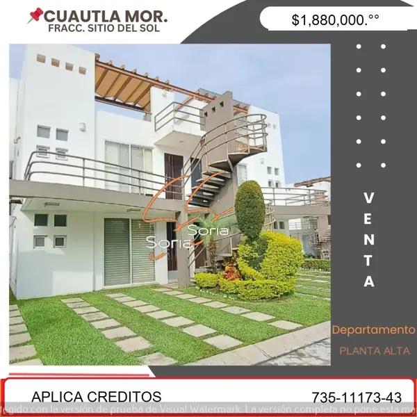 DEPARTAMENTO EN  VENTA 

FRACCIONAMIENTO EN SITIO DEL SOL