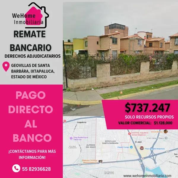 CASA EN VENTA- GEOVILLAS DE SANTA BARBÁRA - IXTAPALUCA