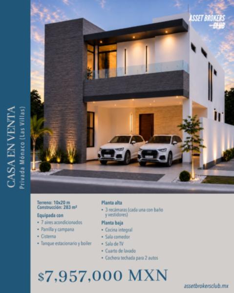 CASA EN VENTA PRIVADA VILLA MÓNACO