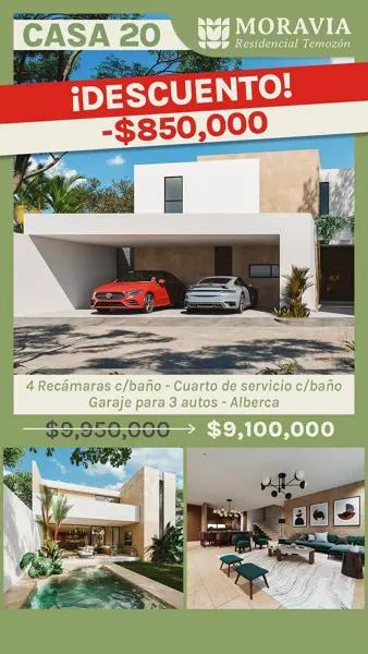 Casa(20) en Venta en Moravia en Temozón Norte Casa(20) en Venta en Moravia en Temozón Norte