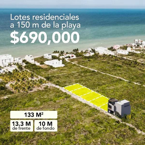 Terreno en Venta en San Benito a 133 m2 del Mar con Financiamiento