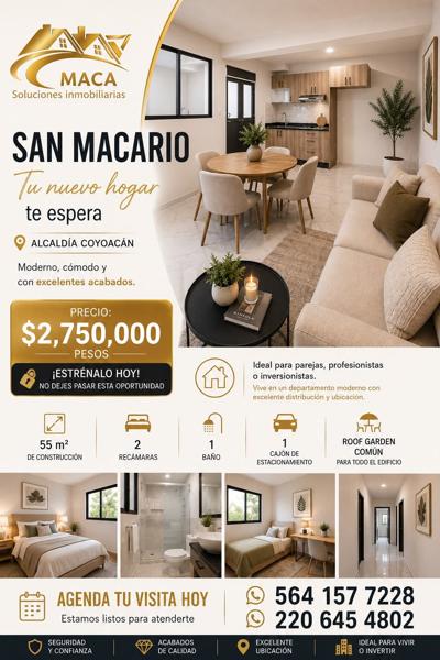 Departamento en Venta en Pedregal de Santa Úrsula, Coyoacán con Roof Garden y Cocina Integral