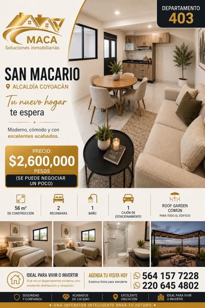 Apartamento en Venta en Pedregal de Santa Úrsula, Coyoacán, Cerca del Estadio Azteca