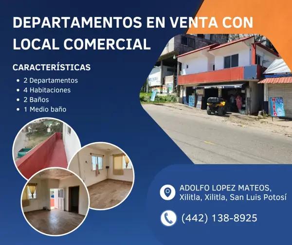 Venta de Departamentos con Locales en el Centro de Xilitla, San Luis Potosí