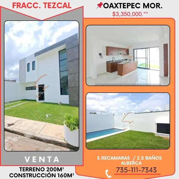 CASA EN VENTA CON ALBERCA, EN OAXTEPEC, MORELOS
$3,350,000.00 CASA EN VENTA CON ALBERCA, EN OAXTEPEC, MORELOS
$3,350,000.00