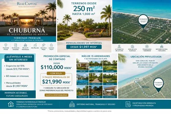 Terrenos Premium en Chuburná, Yucatán | Desde 250 m² | Financiamiento hasta 60 MSI