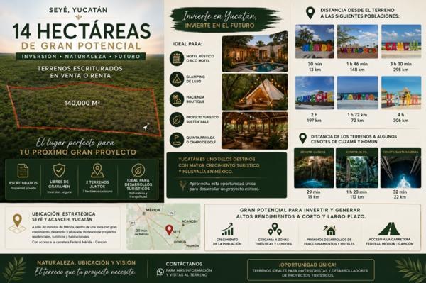 Terreno en venta y renta en Seye, Seyé, Yucatán