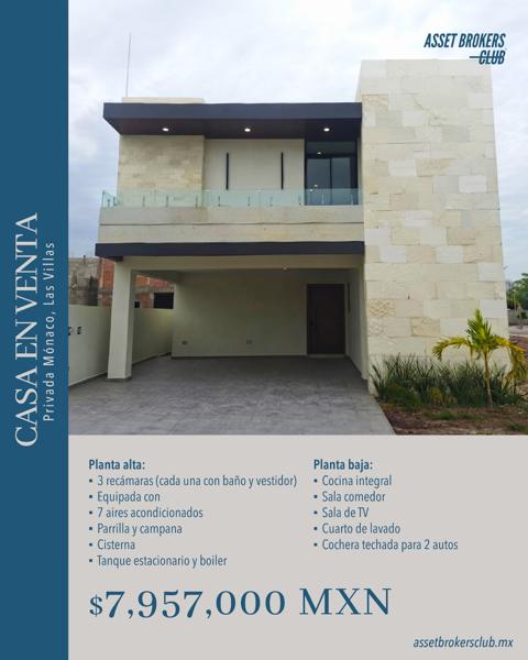 CASA EN VENTA PRIVADA MÓNACO LAS VILLAS