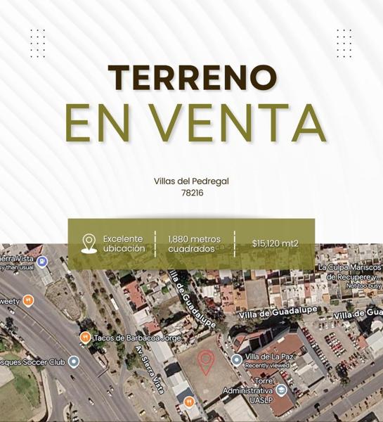 Terreno Venta Villas del Pedregal, San Luis Potosi, SLP