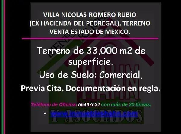 VILLA NICOLAS ROMERO RUBIO TERRENO VENTA ATIZAPAN ESTADO DE MEXICO