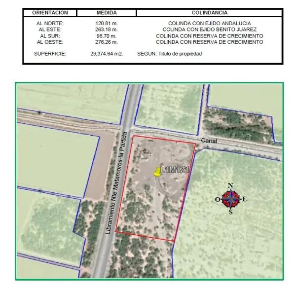 TERRENO EN VENTA LIBRAMIENTO MATAMOROS-LA PARTIDA, COAHUILA
