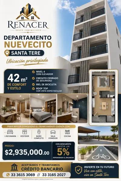 Departamento en venta en Santa Teresita, Guadalajara, Jalisco
