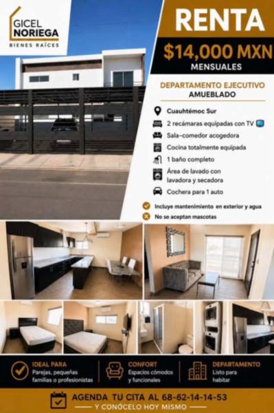 Departamento en renta en Cuauhtemoc Sur, Mexicali, Baja California