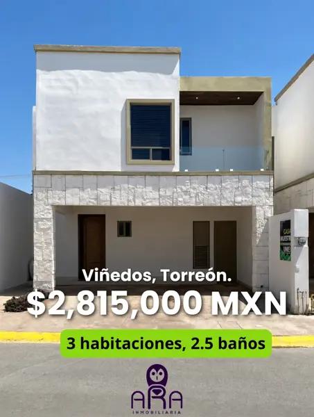 CASA RESIDENCIAL EN VENTA, EN VIÑEDOS, TORREÓN, COAH.