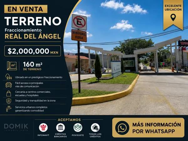 EN VENTA - Terreno en Fraccionamiento Real del Ángel - $2,000,000 MXN
