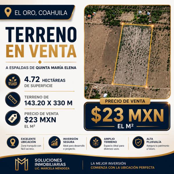 TERRENO EN VENTA EN EL ORO, COAHUILA TERRENO EN VENTA EN EL ORO, COAHUILA