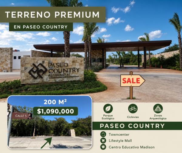 Terreno en Venta en Mérida Yucatán, Privada Paseo Country Terreno en Venta en Mérida Yucatán, Privada Paseo Country