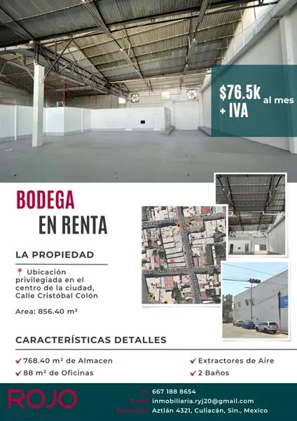 Bodega en renta en Centro, Culiacán, Sinaloa