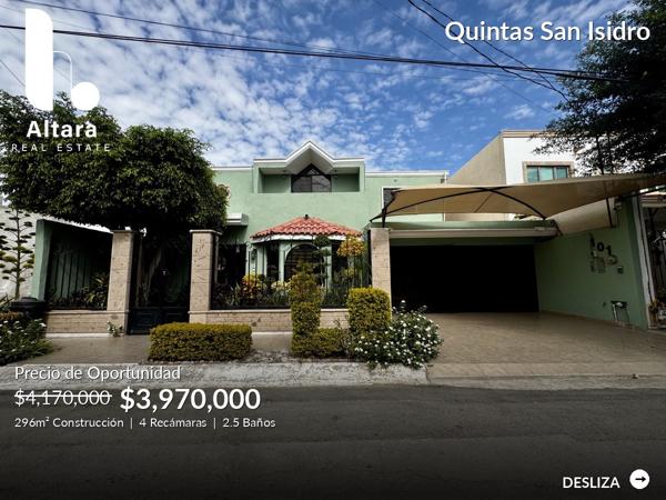 Remate ! Quintas San Isidro | Casa con Recámara en Planta Baja.