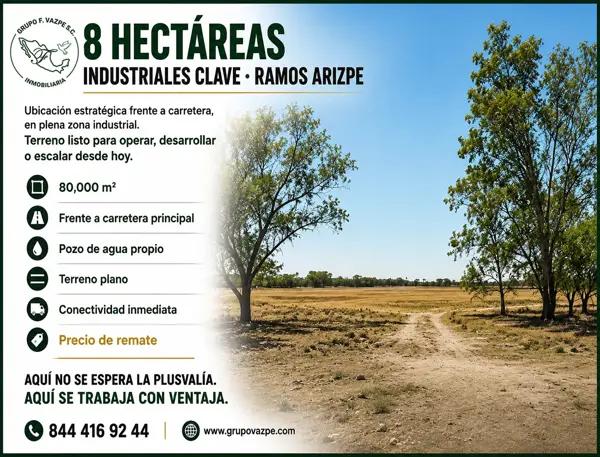 Terreno Industrial en Venta | 8 Hectáreas | Ramos Arizpe, Coahuila