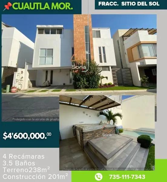 Casa en venta en Sitio del Sol, Cuautla, Morelos