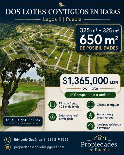DOS LOTES CONTIGUOS EN HARAS. 325 m² + 325 m²- 650 m² DE POSIBILIDADES