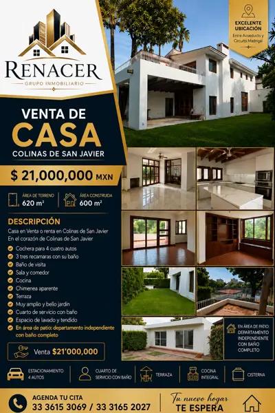 Casa en venta en Colinas de San Javier, Zapopan, Jalisco Casa en venta en Colinas de San Javier, Zapopan, Jalisco