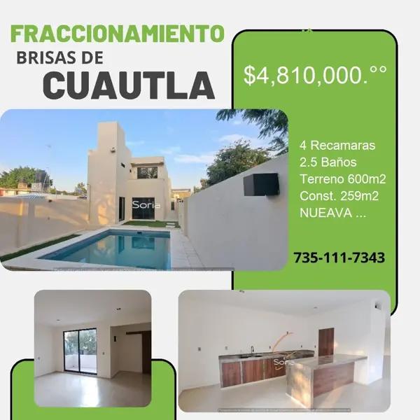 CASA EN VENTA 
Fracc. Brisas de Cuautla, Morelos