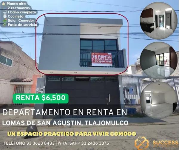 Departamento en Renta en Planta Alta – Lomas de San Agustín