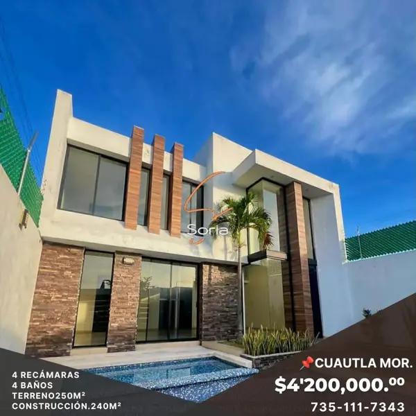 CASA EN VENTA EN CUAUTLA, MORELOS! 
A unos minutos de Plaza Atrios

PRECIO: $4,200,000