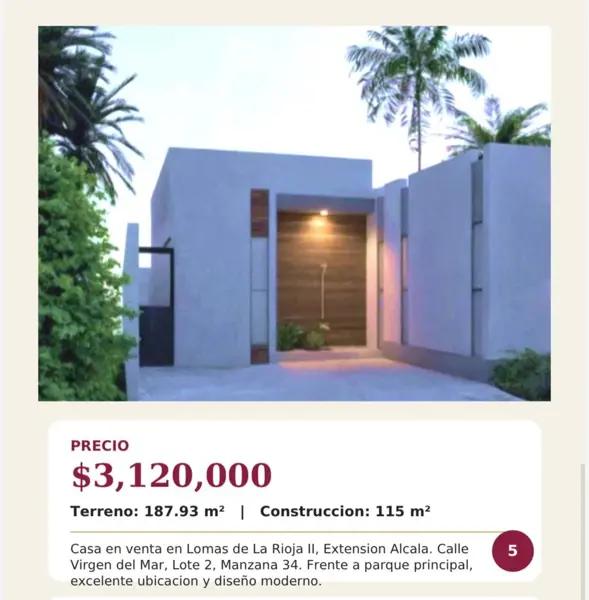Casa en venta en el Fracc Lomas de la Rioja II Extensión Alcalá