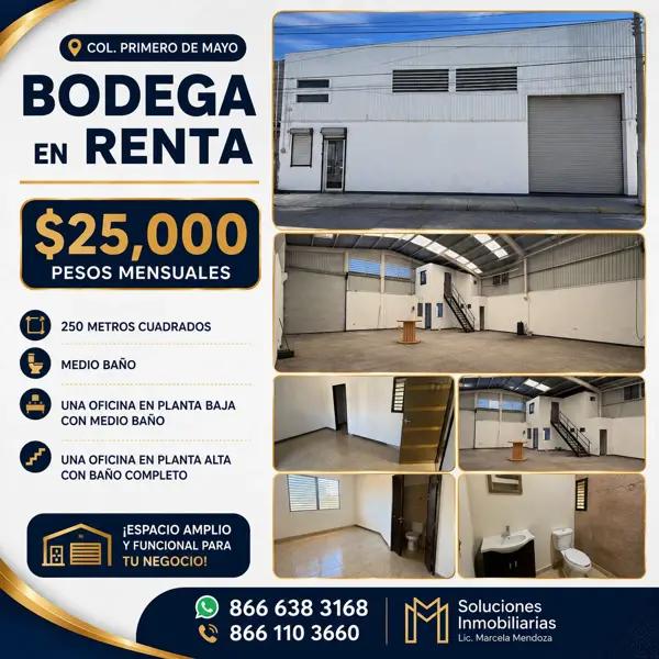 Bodega en renta en 1 de Mayo, Monclova, Coahuila de Zaragoza Bodega en renta en 1 de Mayo, Monclova, Coahuila de Zaragoza