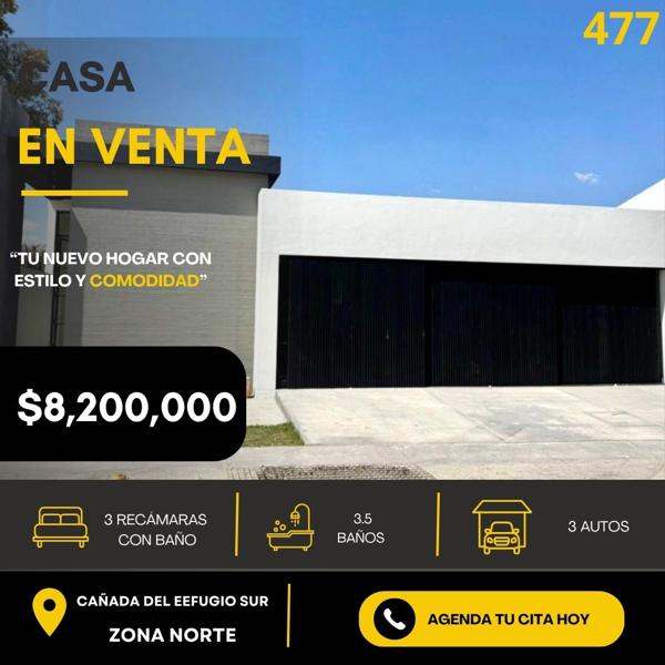 CASA NUEVA DE UNA PLANTA EN VENTA EN CAÑADA DEL REFUGIO SUR