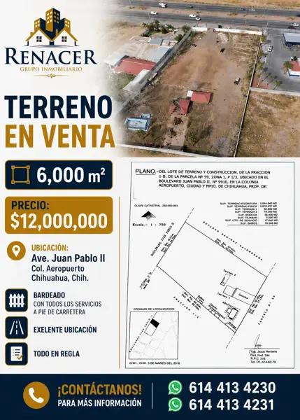 TERRENO EN VENTA  $12,000,000 COLONIA AEROPUERTO