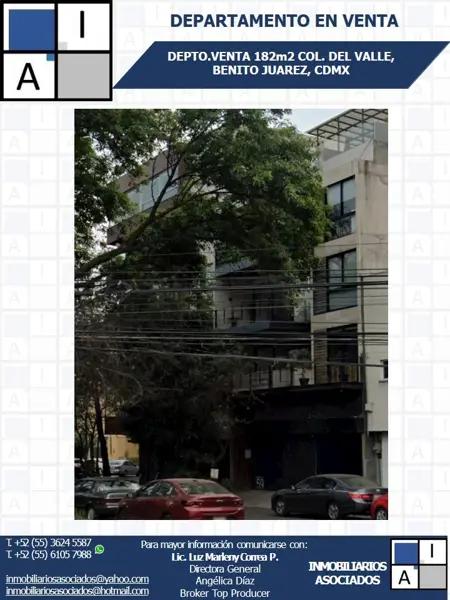 ¡DEPARTAMENTO EN VENTA! COL. DEL VALLE, BENITO JUAREZ, CDMX ¡DEPARTAMENTO EN VENTA! COL. DEL VALLE, BENITO JUAREZ, CDMX