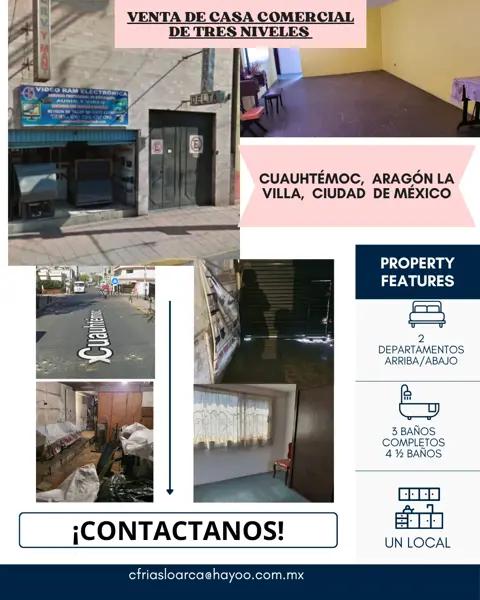 CASA CON LOCAL COMERCIAL EN VENTA EN ARAGÓN LA VILLA